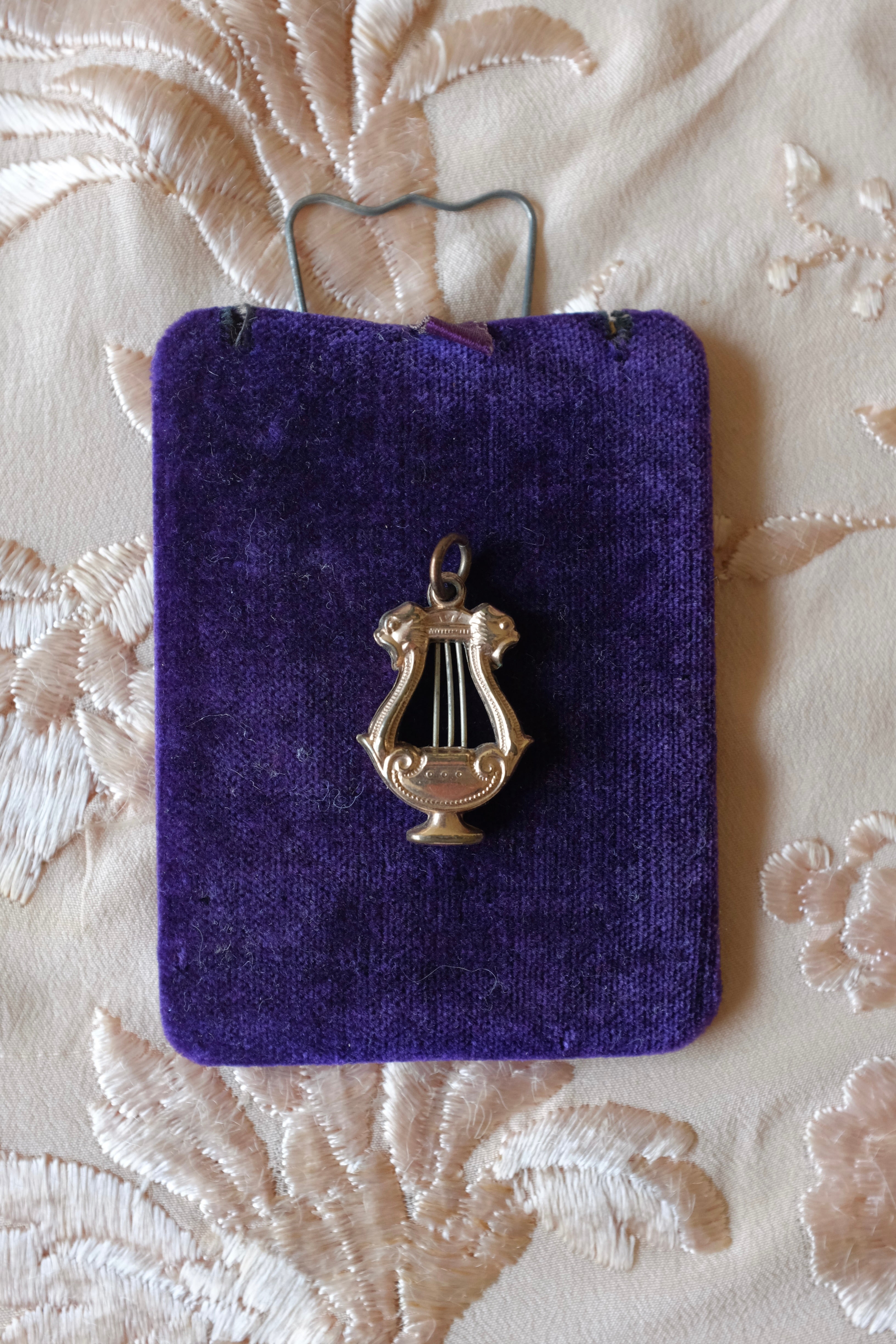 Antique Figural Lyre Pendant