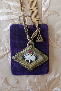 Antique Hand-Painted Orchid Necklace