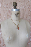 Antique Citrine Glass & Coral Branch Necklace