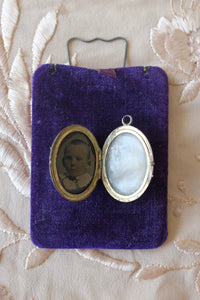 Antique Blue Enamel Mourning Locket