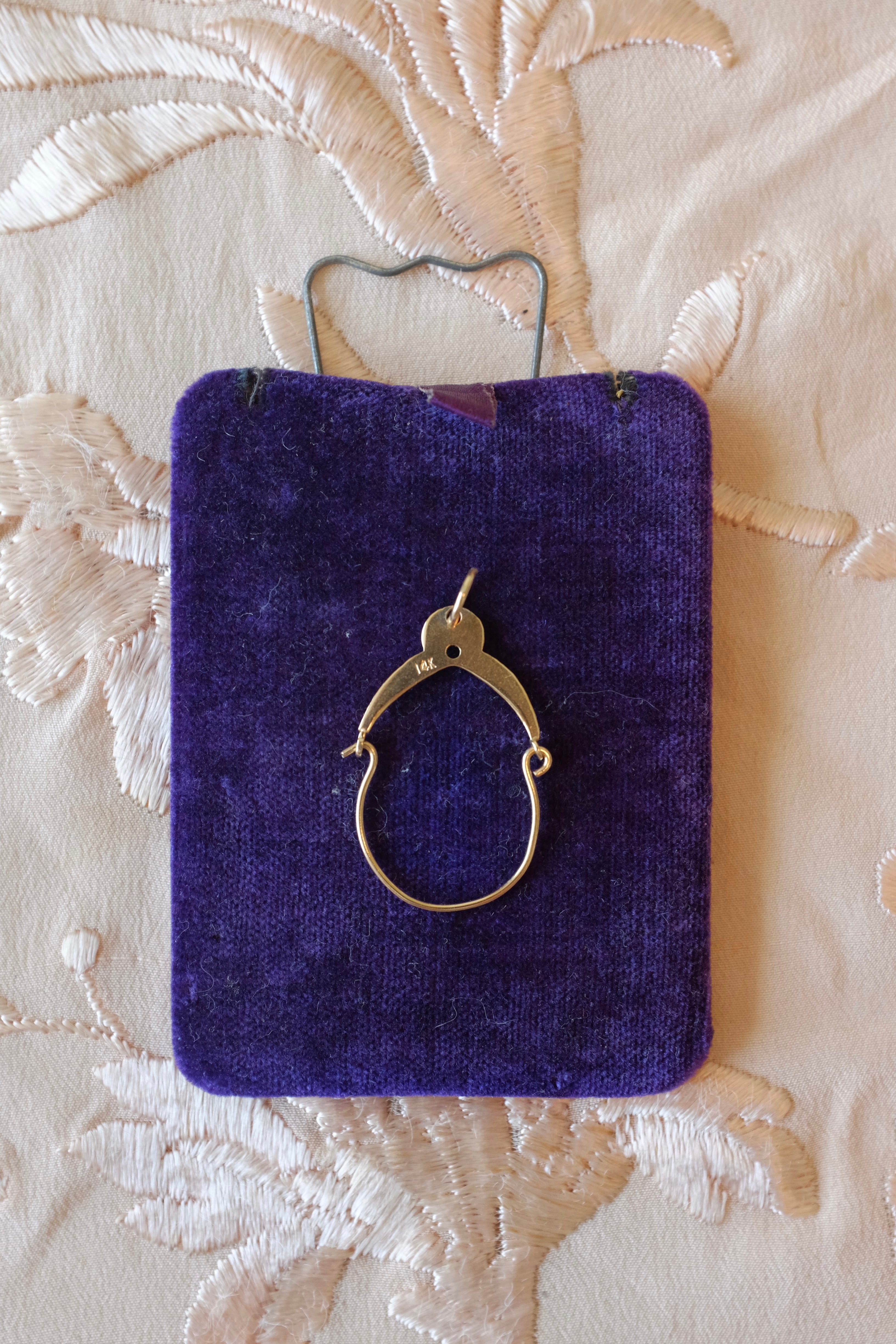 Vintage 14K Yellow Gold Charm Holder Pendant