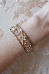 Vintage Filigree Flower Cuff Bracelet