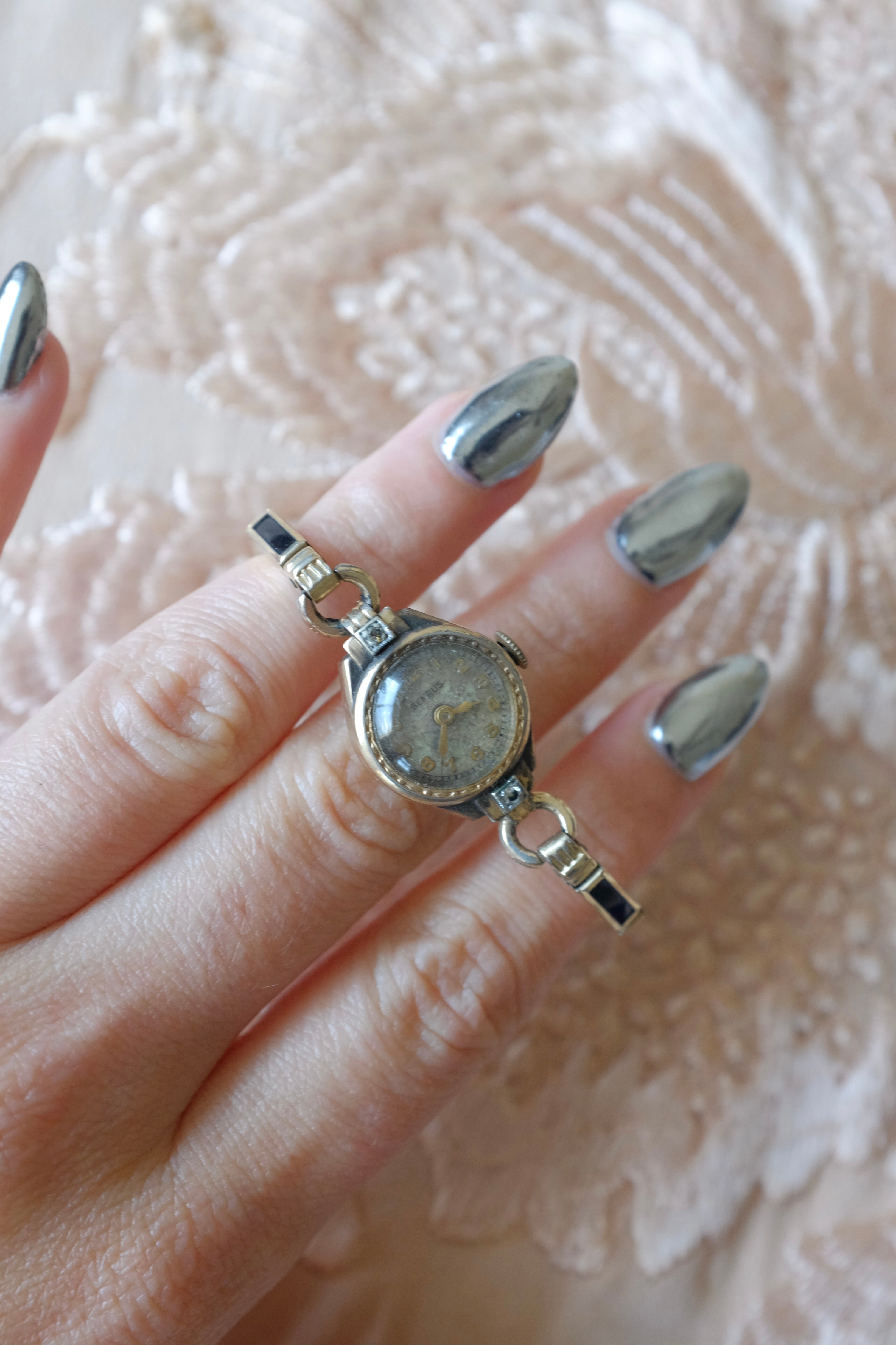 Vintage Benrus Black Enamel Watch