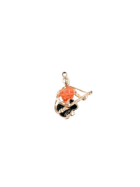 Vintage Enamel Guitarist Charm