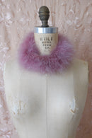Vintage Mauve Marabou Feather Collar Necklace