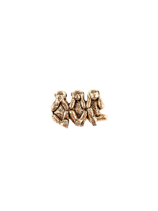 Vintage "Hear No, See No, Speak No" Monkey Brooch