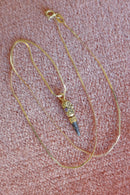 Antique French 18K & Ruby Set Key Necklace