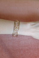 Vintage Filigree Flower Cuff Bracelet