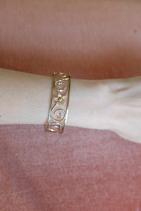 Vintage Filigree Flower Cuff Bracelet
