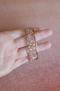 Vintage Filigree Flower Cuff Bracelet