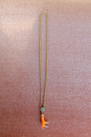 Antique Orange Talon & Pyrite Necklace