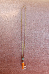 Antique Orange Talon & Pyrite Necklace